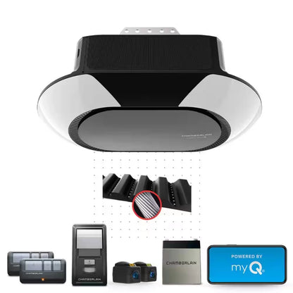 1-1/4 HP LED Smart Quiet Belt Garage Door Opener with Battery Backup — product view 3