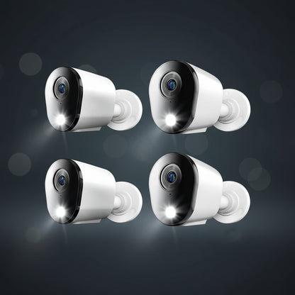 4K Wired Indoor/Outdoor Spotlight Security Cameras with 2-Way Audio (4-Pack)