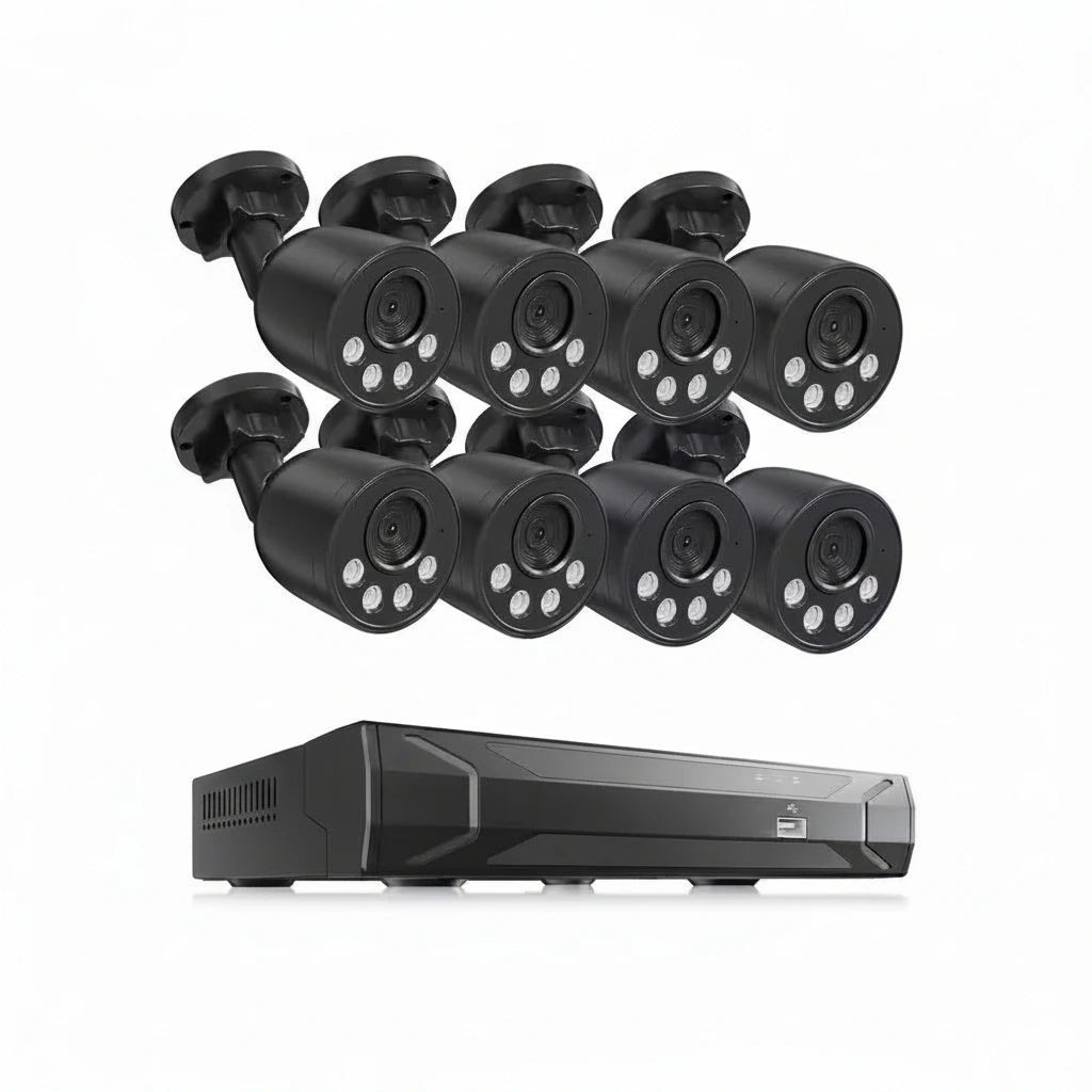 4K Ultra HD 8-Channel 8MP Poe 2TB NVR Security Camera System with 8 Wired Poe IP Cameras, Smart AI Detection