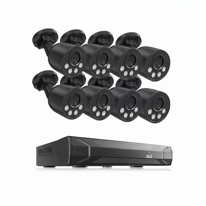 4K Ultra HD 8-Channel 8MP Poe 2TB NVR Security Camera System with 8 Wired Poe IP Cameras, Smart AI Detection