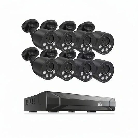 4K Ultra HD 8-Channel 8MP Poe 2TB NVR Security Camera System with 8 Wired Poe IP Cameras, Smart AI Detection