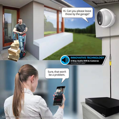 4K Wired Indoor/Outdoor Dome Spotlight Security Cameras with 2-Way Audio (2-Pack) — product view 3