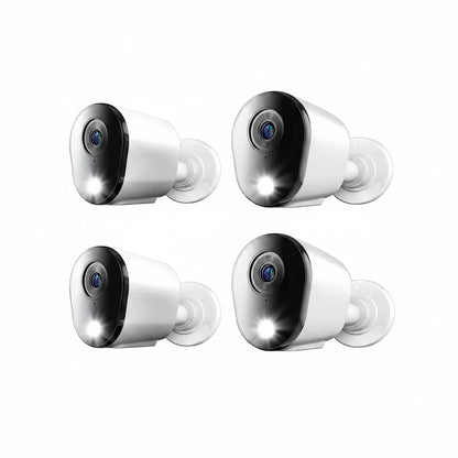 4K Wired Indoor/Outdoor Spotlight Security Cameras with 2-Way Audio (4-Pack)
