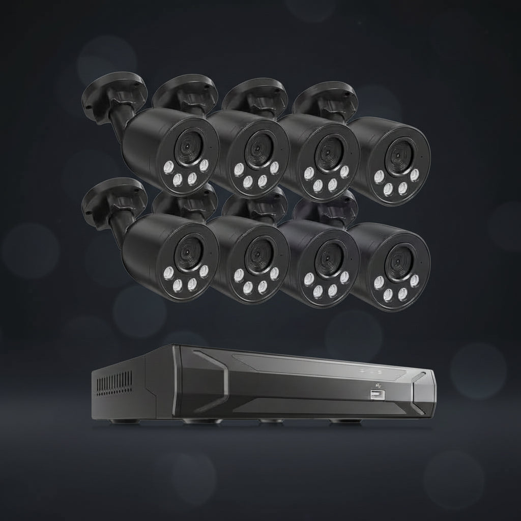 4K Ultra HD 8-Channel 8MP Poe 2TB NVR Security Camera System with 8 Wired Poe IP Cameras, Smart AI Detection