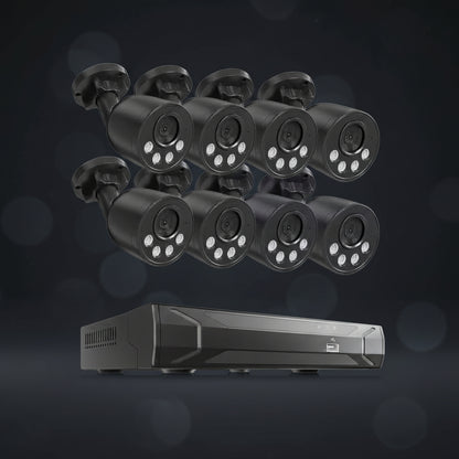 4K Ultra HD 8-Channel 8MP Poe 2TB NVR Security Camera System with 8 Wired Poe IP Cameras, Smart AI Detection