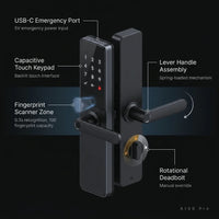 Smart Door Lock Built for Multiple Access Methods, Fingerprint Recognition, NFC Support, IP66 Waterproof — product view 3