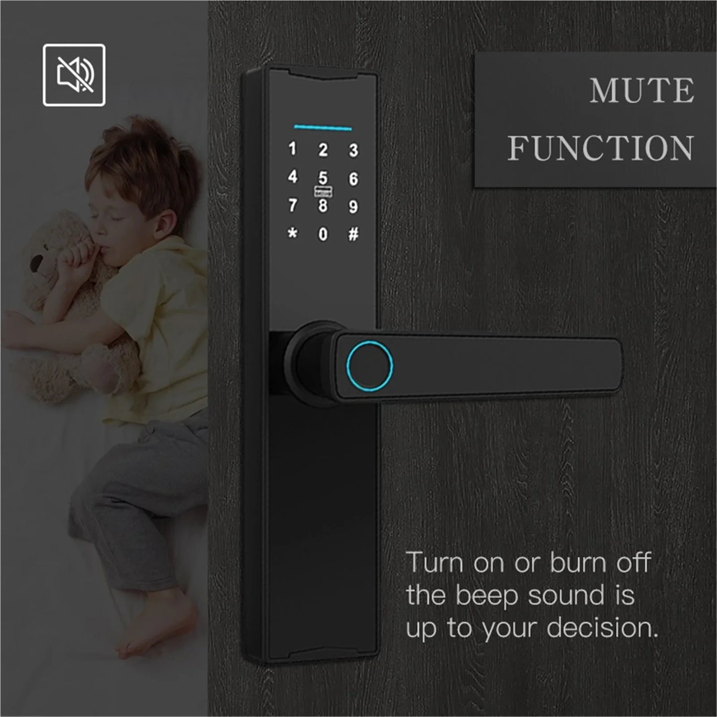 Smart Door Lock Digital Electronic Lock Smart Home Wooden Door Lock Biometric Fingerprint ,Easy to Install — product view 2