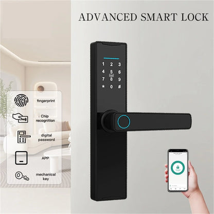 Smart Door Lock Digital Electronic Lock Smart Home Wooden Door Lock Biometric Fingerprint ,Easy to Install — product view 3