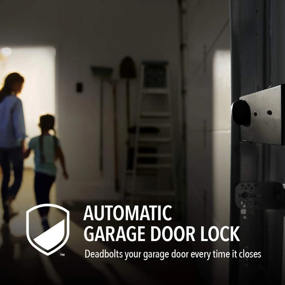 Smart Garage Door Opener - Wall Mounted - Myq Smartphone Controlled - Ultra Quiet Space Saving Direct Drive, Model RJO20, Black — product view 2