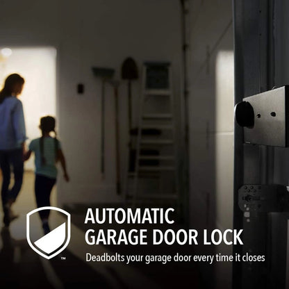 Smart Garage Door Opener - Wall Mounted - Myq Smartphone Controlled - Ultra Quiet Space Saving Direct Drive, Model RJO20, Black — product view 2